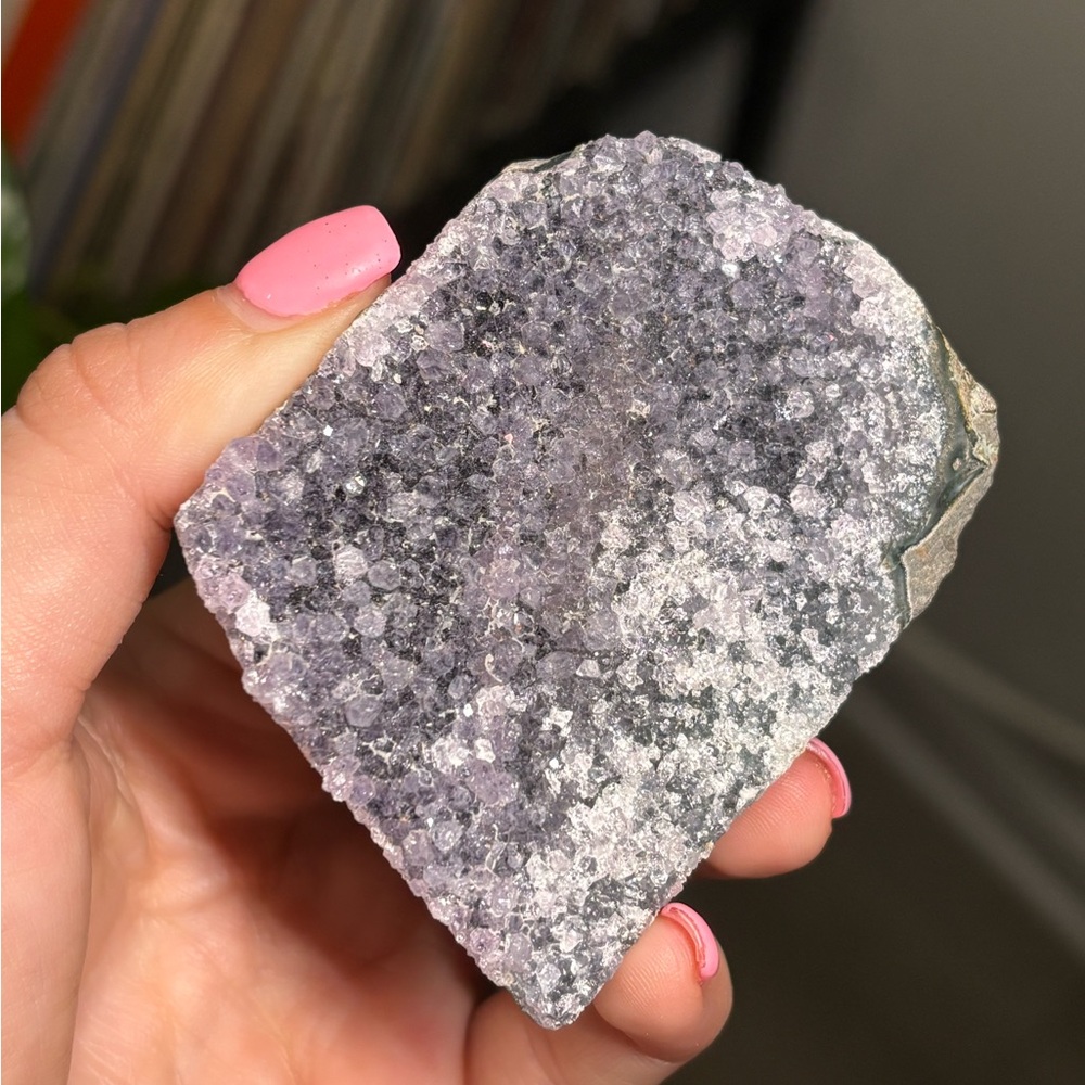 BEAUTIFUL Purple & Black Amethyst Natural Geode